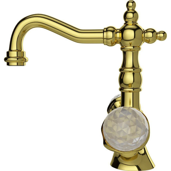 Смеситель для раковины Boheme Imperiale Presente Swarovski 332, золото фото 3