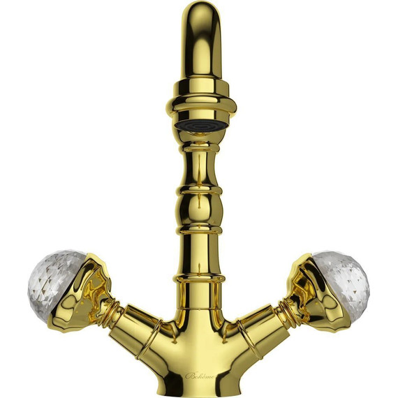 Смеситель для раковины Boheme Imperiale Presente Swarovski 332, золото фото 4