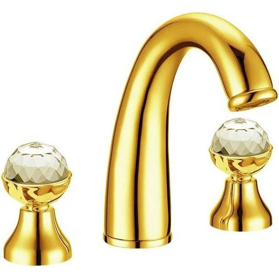Смеситель для раковины Boheme Imperiale Presente Swarovski 337, золото фото 
