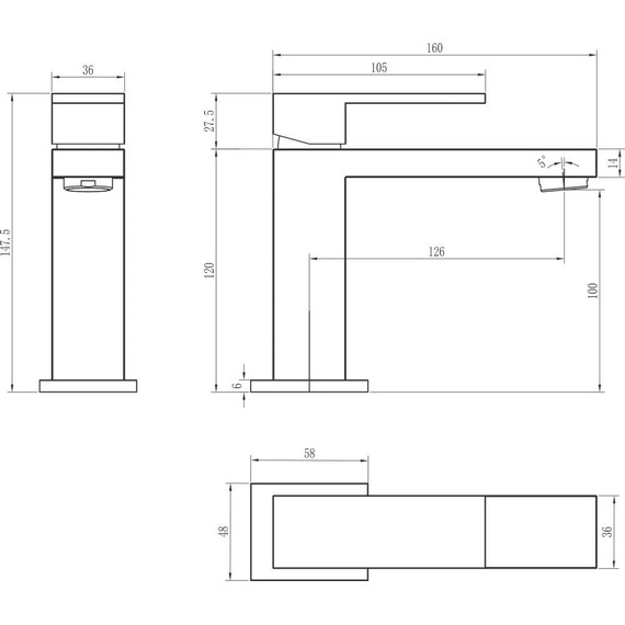 Смеситель для раковины Boheme Qubic 471-MW, matt white, Цвет производителя: matt white фото 3