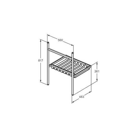 Консоль Ideal Standard Conca E2531XG с раковиной I Life B T460558, чёрный/серый фото 11