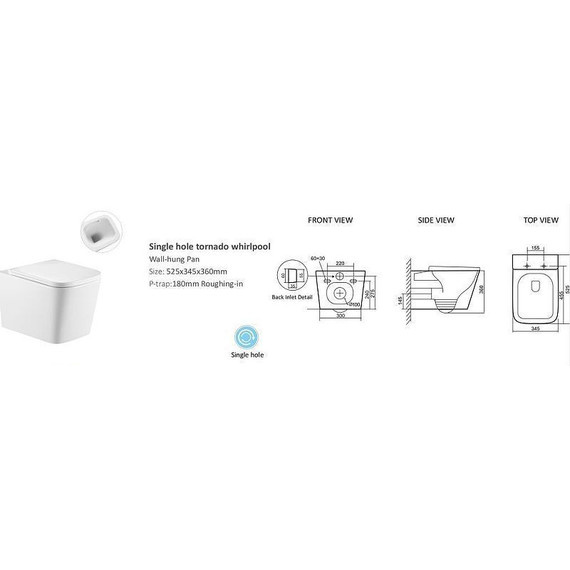 Унитаз подвесной безободковый CeramaLux TR5170 с тонкой крышкой микролифт (система смыва Торнадо) - 10 Унитаз подвесной безободковый CeramaLux TR5170 с тонкой крышкой микролифт (система смыва Торнадо) фото 10