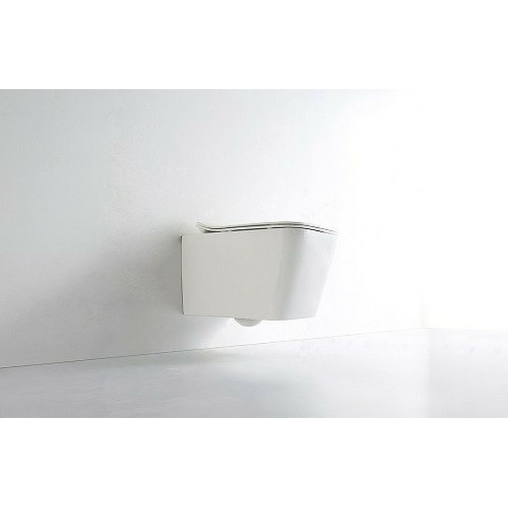 Унитаз подвесной безободковый CeramaLux TR5170 с тонкой крышкой микролифт (система смыва Торнадо) - 2 Унитаз подвесной безободковый CeramaLux TR5170 с тонкой крышкой микролифт (система смыва Торнадо) фото 2