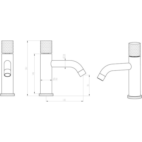 Смеситель для раковины Boheme Stick 121-CRG.2, gold chrome, Цвет производителя: gold chrome фото 2