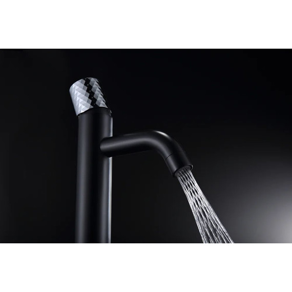 Смеситель для раковины высокий Boheme Stick 122-BCR, black chrome, Цвет производителя: black chrome фото 3