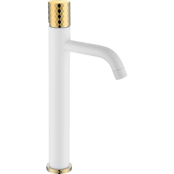 Смеситель для раковины высокий Boheme Stick 122-WG, white gold, Цвет производителя: white gold фото 