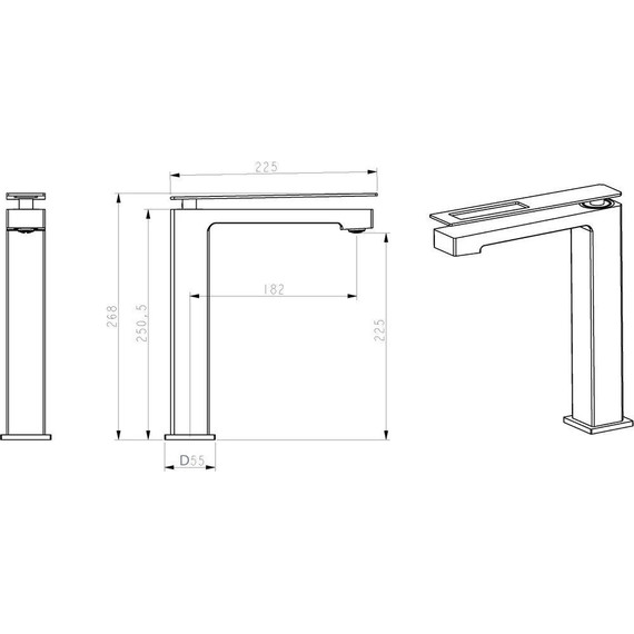 Смеситель для раковины высокий Boheme Q 142-WB, white black, Цвет производителя: white black - 2 Смеситель для раковины высокий Boheme Q 142-WB, white black, Цвет производителя: white black фото 2