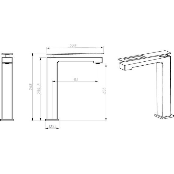 Смеситель для раковины высокий Boheme Q 142-BB, чёрный, Цвет производителя: чёрный фото 3