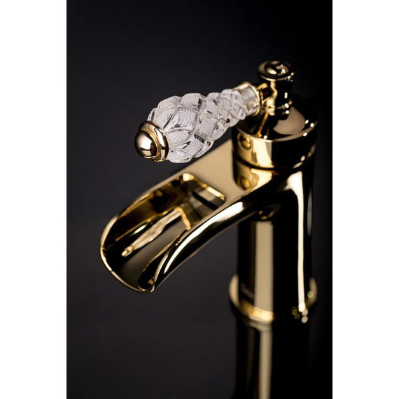 Смеситель для раковины Boheme Vogue Crystal 211-CRST, золото фото 2