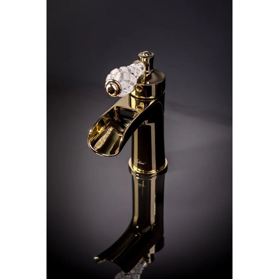 Смеситель для раковины Boheme Vogue Crystal 211-CRST, золото фото 3