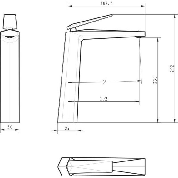 Смеситель для раковины высокий Boheme Venturo 372, chrome, Цвет производителя: chrome - 7 Смеситель для раковины высокий Boheme Venturo 372, chrome, Цвет производителя: chrome фото 7
