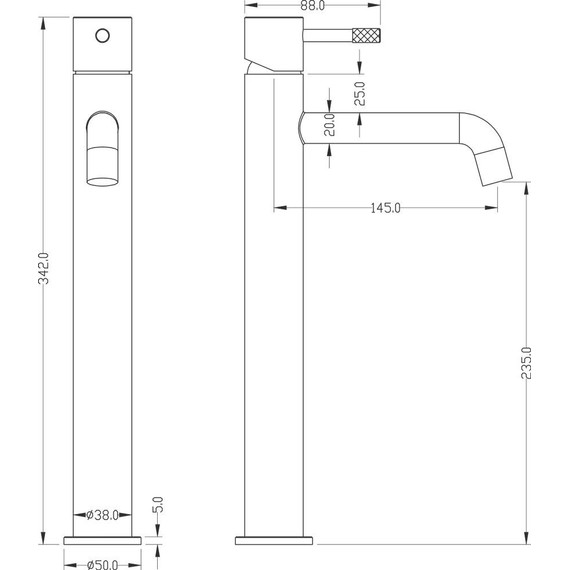 Смеситель для раковины высокий Boheme Uno 462-CR, chrome, Цвет производителя: chrome - 2 Смеситель для раковины высокий Boheme Uno 462-CR, chrome, Цвет производителя: chrome фото 2