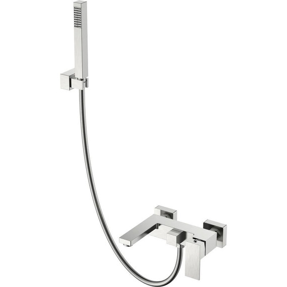 Смеситель для ванны Boheme Qubic 473-NB, nickel brush, Цвет производителя: nickel brush фото 
