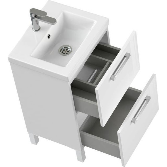 Тумба подвесная/напольная с раковиной Cersanit Melar 50 см B-SU-MEL-CM50, 2 ящика, белый - 6 Тумба подвесная/напольная с раковиной Cersanit Melar 50 см B-SU-MEL-CM50, 2 ящика, белый фото 6