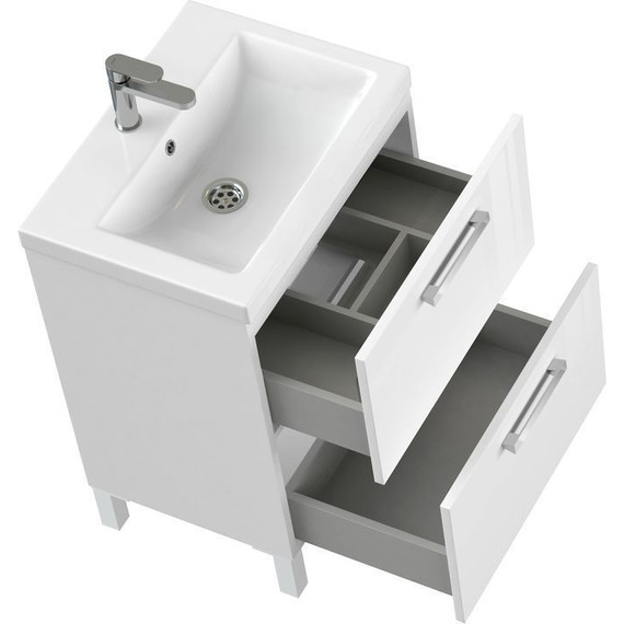 Тумба подвесная/напольная с раковиной Cersanit Melar 60 см 64128, белый фото 7
