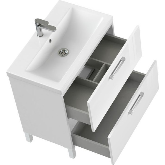 Тумба подвесная/напольная с раковиной Cersanit Melar 80 см 64130, 2 ящика, белый - 7 Тумба подвесная/напольная с раковиной Cersanit Melar 80 см 64130, 2 ящика, белый фото 7