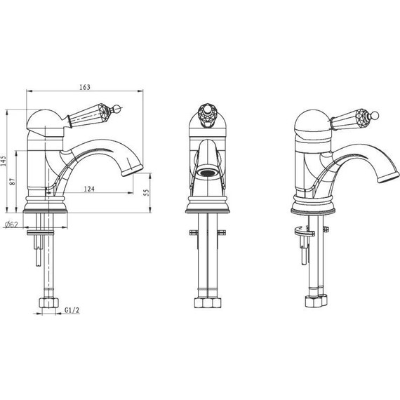 Смеситель для раковины Boheme Tradizionale Oro 281, золото - 2 Смеситель для раковины Boheme Tradizionale Oro 281, золото фото 2