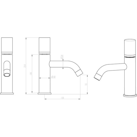 Смеситель для раковины Boheme Stick 121-GG, золото, Цвет производителя: золото фото 5