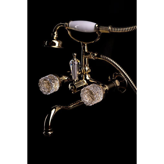 Смеситель для ванны Boheme Crystal 293-CRST, золото фото 2