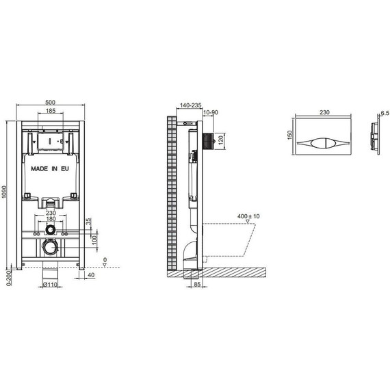 Инсталляция с подвесным унитазом комплект: Jacob Delafon Brive E21733RU-00 с подвесным унитазом, сиденье микролифт, кнопка смыва хром - 3 Инсталляция с подвесным унитазом комплект: Jacob Delafon Brive E21733RU-00 с подвесным унитазом, сиденье микролифт, кнопка смыва хром фото 3