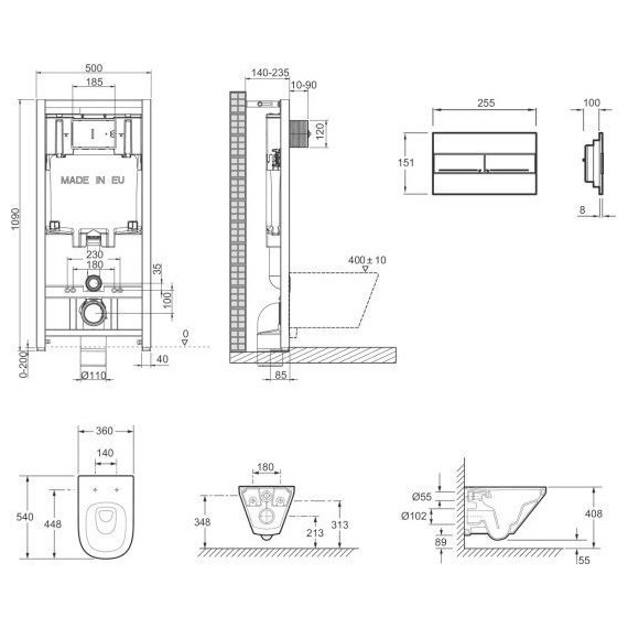 Инсталляция с подвесным унитазом комплект: Jacob Delafon Modern Life E21776RU-00 с подвесным безободковым унитазом, сиденье микролифт, кнопка смыва хром - 2 Инсталляция с подвесным унитазом комплект: Jacob Delafon Modern Life E21776RU-00 с подвесным безободковым унитазом, сиденье микролифт, кнопка смыва хром фото 2