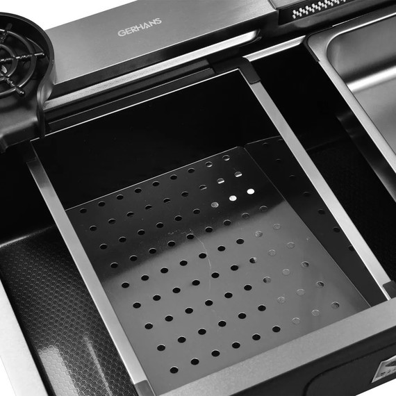 Кухонная мойка Gerhans K37545BD 1 мм, графит (НОВИНКА 2024), Цвет производителя: графит - 6 Кухонная мойка Gerhans K37545BD 1 мм, графит (НОВИНКА 2024), Цвет производителя: графит фото 6