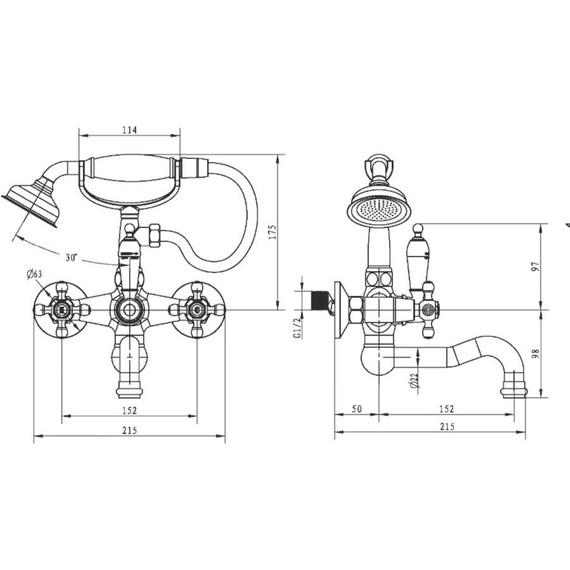 Смеситель для ванны Boheme Satin 293-ST, золото фото 2
