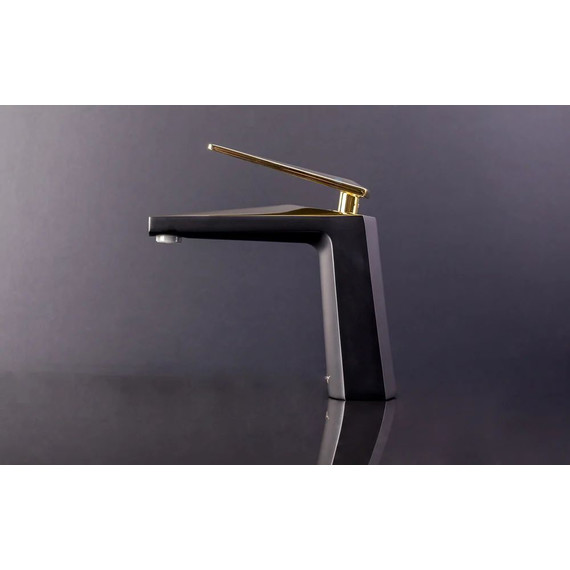 Смеситель для раковины Boheme Venturo 381-B, чёрный/золото, Цвет производителя: чёрный, золото фото 5