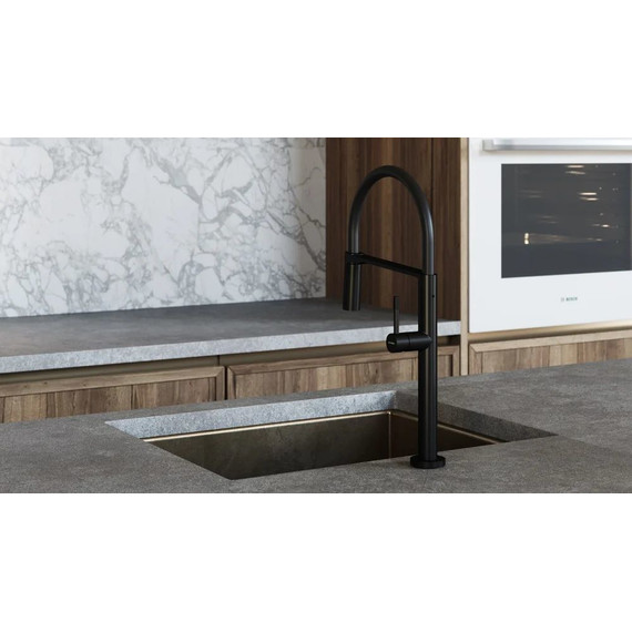 Смеситель для кухни Boheme Uno 114-B, чёрный матовый, Цвет производителя: чёрный матовый фото 2