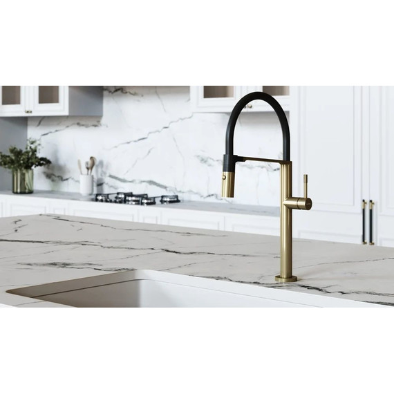 Смеситель для кухни Boheme Uno 114-MG, чёрный/золото, Цвет производителя: чёрный, золото матовое фото 2