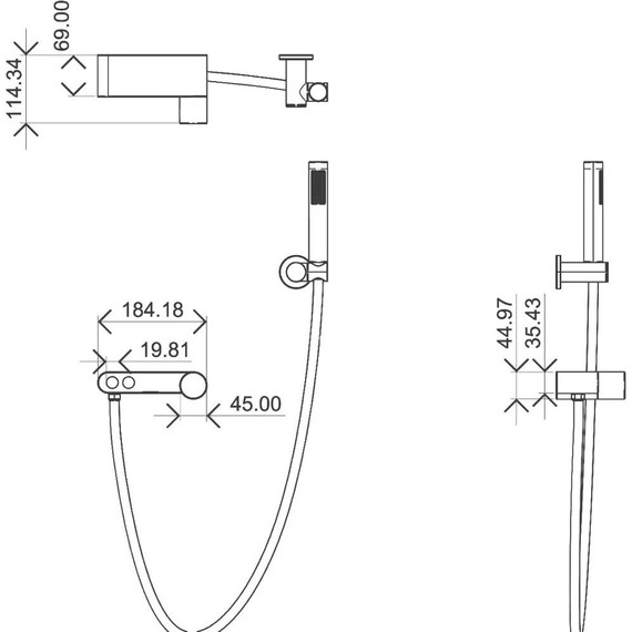 Смеситель для ванны Boheme Stick 123-WG.2, white gold, Цвет производителя: white gold фото 3