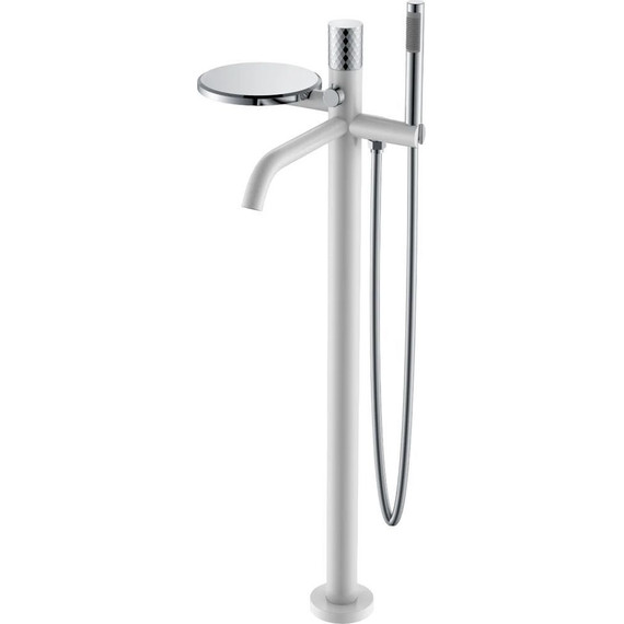 Смеситель для ванны напольный Boheme Stick 129-WCR, white chrome, Цвет производителя: white chrome фото 
