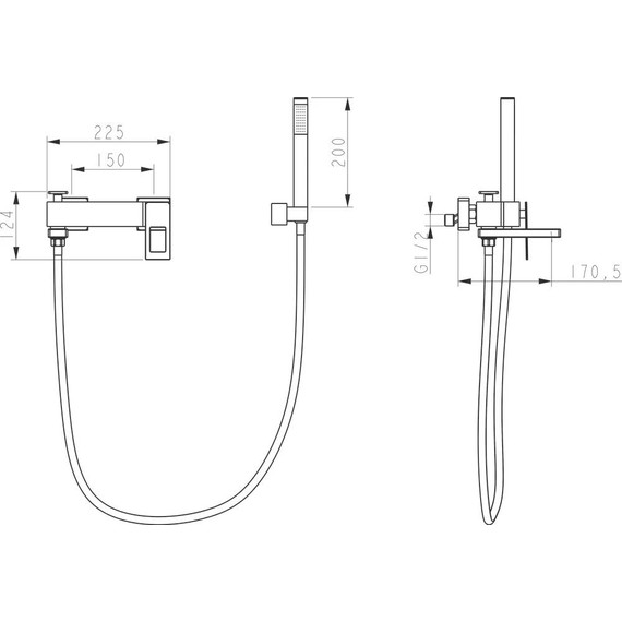 Смеситель для ванны Boheme Q 143-BB.2, чёрный матовый фото 2