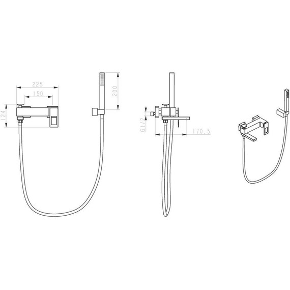 Смеситель для ванны Boheme Q 143-GG, золото, Цвет производителя: золото фото 2