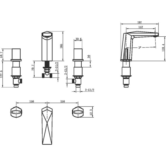 Смеситель для раковины Boheme Venturo 150-SGM-ICE, shine gun metal, Цвет производителя: shine gun metal - 2 Смеситель для раковины Boheme Venturo 150-SGM-ICE, shine gun metal, Цвет производителя: shine gun metal фото 2