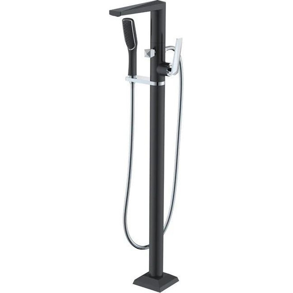 Смеситель для ванны напольный Boheme Venturo 379-B, black chrome, Цвет производителя: black chrome фото 