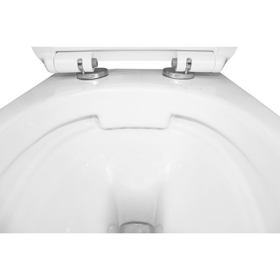 Унитаз подвесной безободковый Azario Fretta Round с тонкой крышкой микролифт фото 5