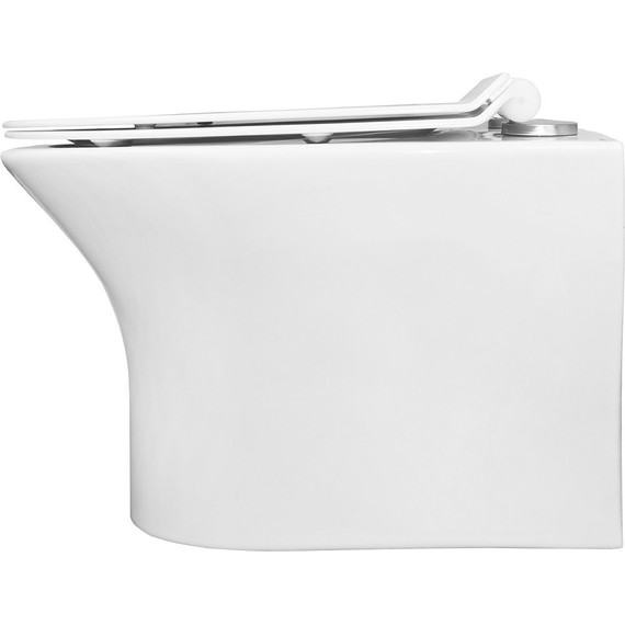 Унитаз подвесной безободковый Azario Fretta Round с тонкой крышкой микролифт фото 9