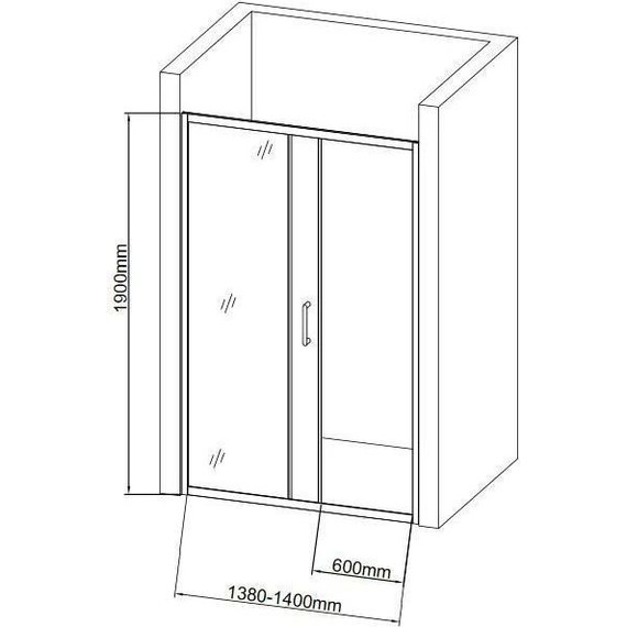 Душевая дверь Aquanet SD-1400A 140 см 209408, хром/прозрачное - 2 Душевая дверь Aquanet SD-1400A 140 см 209408, хром/прозрачное фото 2