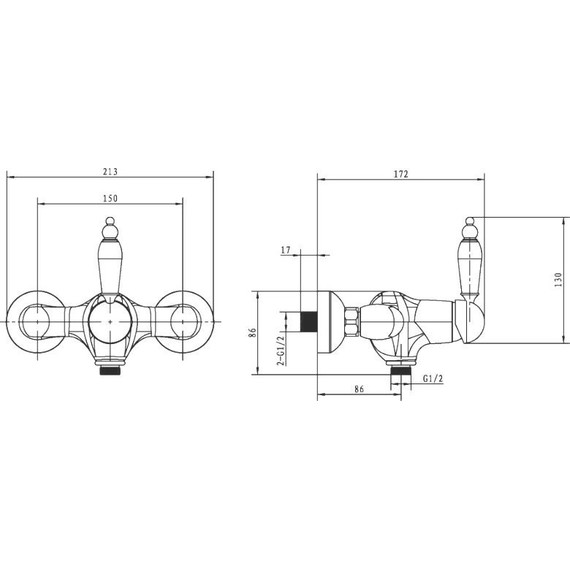 Смеситель для душа Boheme Brillante Ripresa 344, chrome фото 2