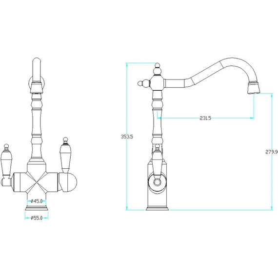 Смеситель для кухни Boheme Medici Ripresa 111, бронза фото 2