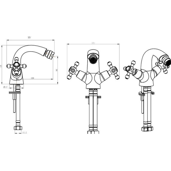 Смеситель для биде Boheme Brillante Presente 356, chrome - 2 Смеситель для биде Boheme Brillante Presente 356, chrome фото 2