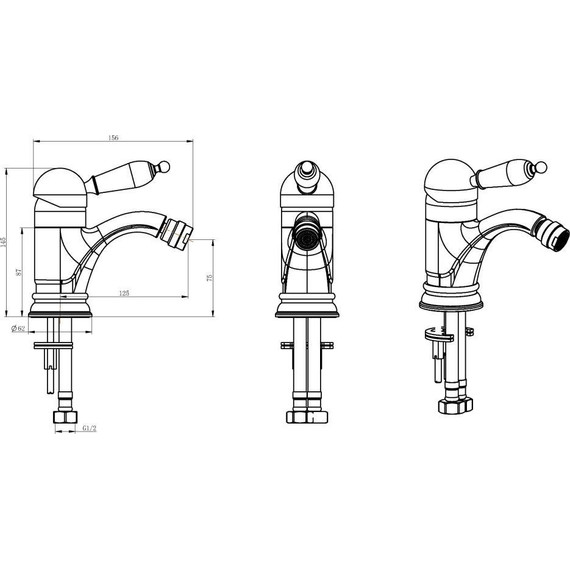 Смеситель для биде Boheme Tradizionale 266, chrome - 2 Смеситель для биде Boheme Tradizionale 266, chrome фото 2