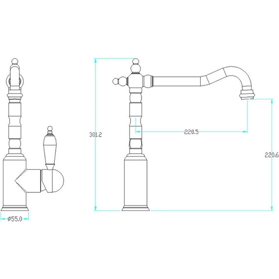 Смеситель для кухни Boheme Tradizionale 103, chrome фото 2