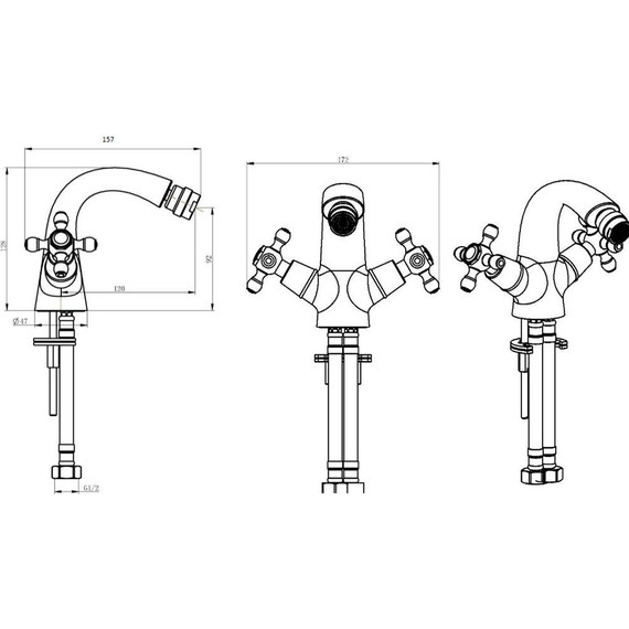 Смеситель для биде Boheme Medici Presente 316, бронза - 2 Смеситель для биде Boheme Medici Presente 316, бронза фото 2
