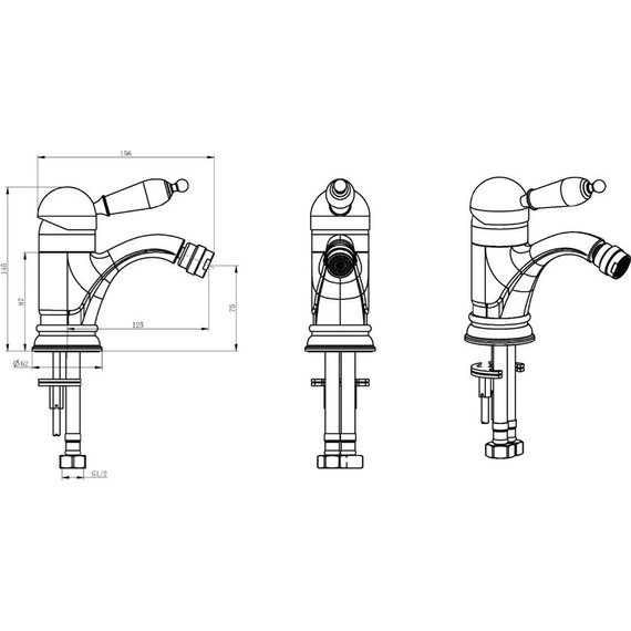 Смеситель для биде Boheme Crystal 286-CRST, золото - 2 Смеситель для биде Boheme Crystal 286-CRST, золото фото 2
