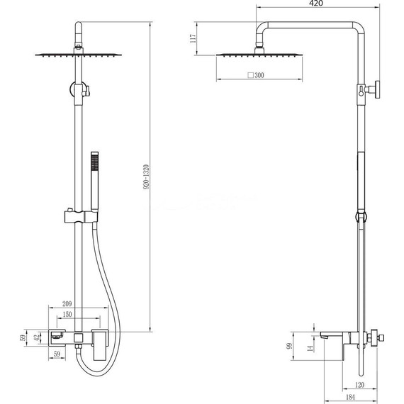 Душевая стойка Boheme Qubic 478-MW, matt white, Цвет производителя: matt white фото 2