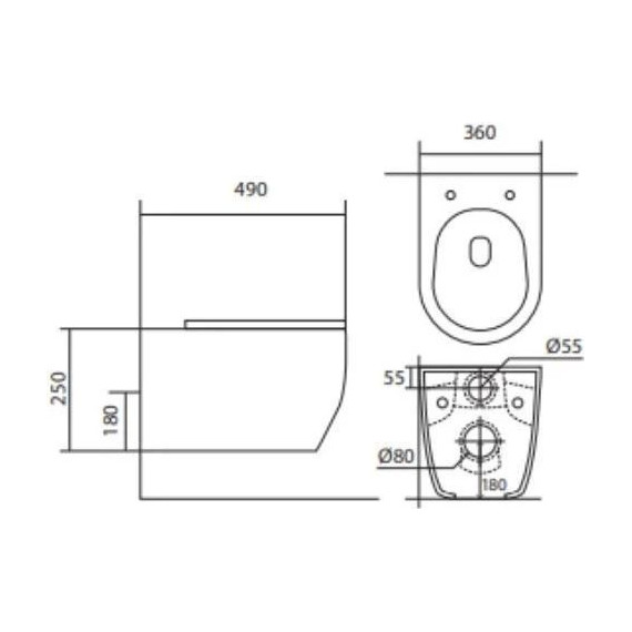 Инсталляция с подвесным унитазом комплект: Loranto 4501 с подвесным безободковым унитазом Aquatek Европа AQ1106-00 сиденье микролифт фото 5