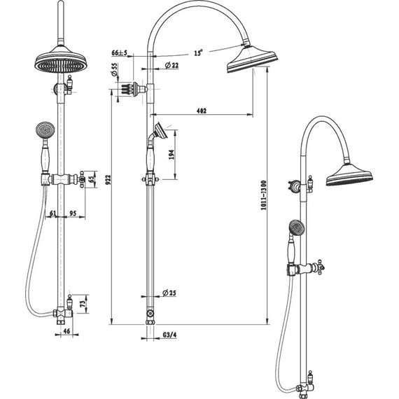 Душевая стойка Boheme Brillante 403, chrome - 2 Душевая стойка Boheme Brillante 403, chrome фото 2