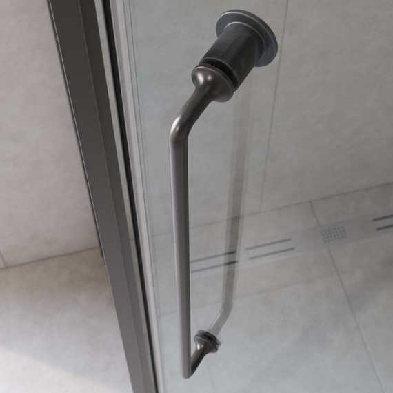 Душевое ограждение 100x100 см Cezares Relax-304-P-1-100-C-GM, оружейная сталь/прозрачное фото 4